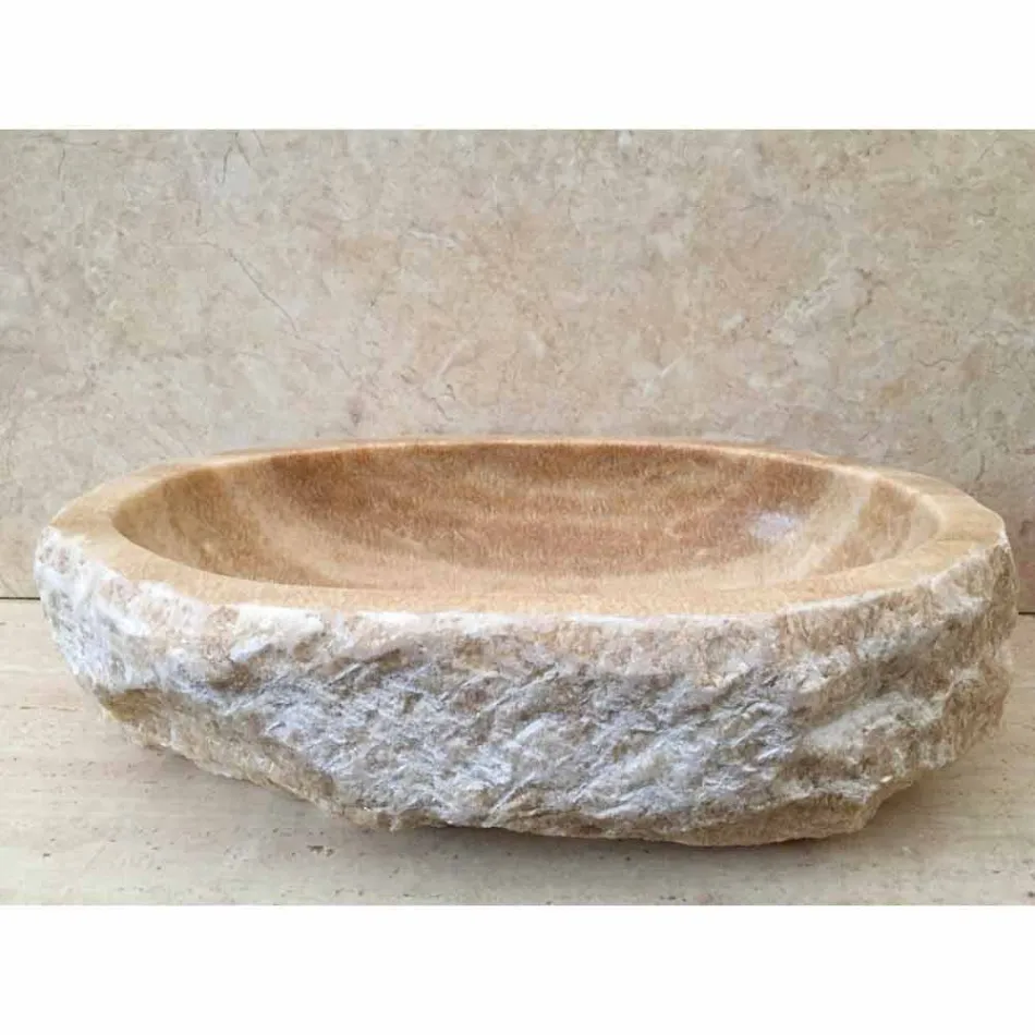 Umývadlo pro koupelnu Laia v přírodním kameni Viadurini