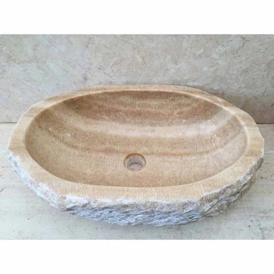 Umývadlo pro koupelnu Laia v přírodním kameni Viadurini