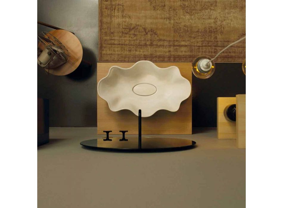 Moderní deska umývadla v bílém keramickém provedení v Itálii Cubo Viadurini