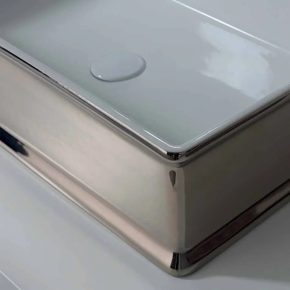 Moderní deskový keramický umyvadlo vyrobené v Itálii Debora Viadurini