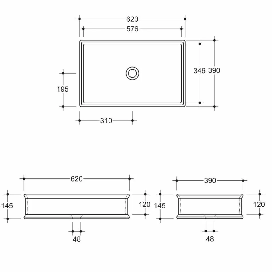 Moderní deskový keramický umyvadlo vyrobené v Itálii Debora Viadurini