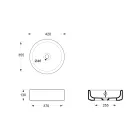 Keramické umyvadlo na desku o průměru 42 cm, vyrobené v Itálii - pro dívky Viadurini
