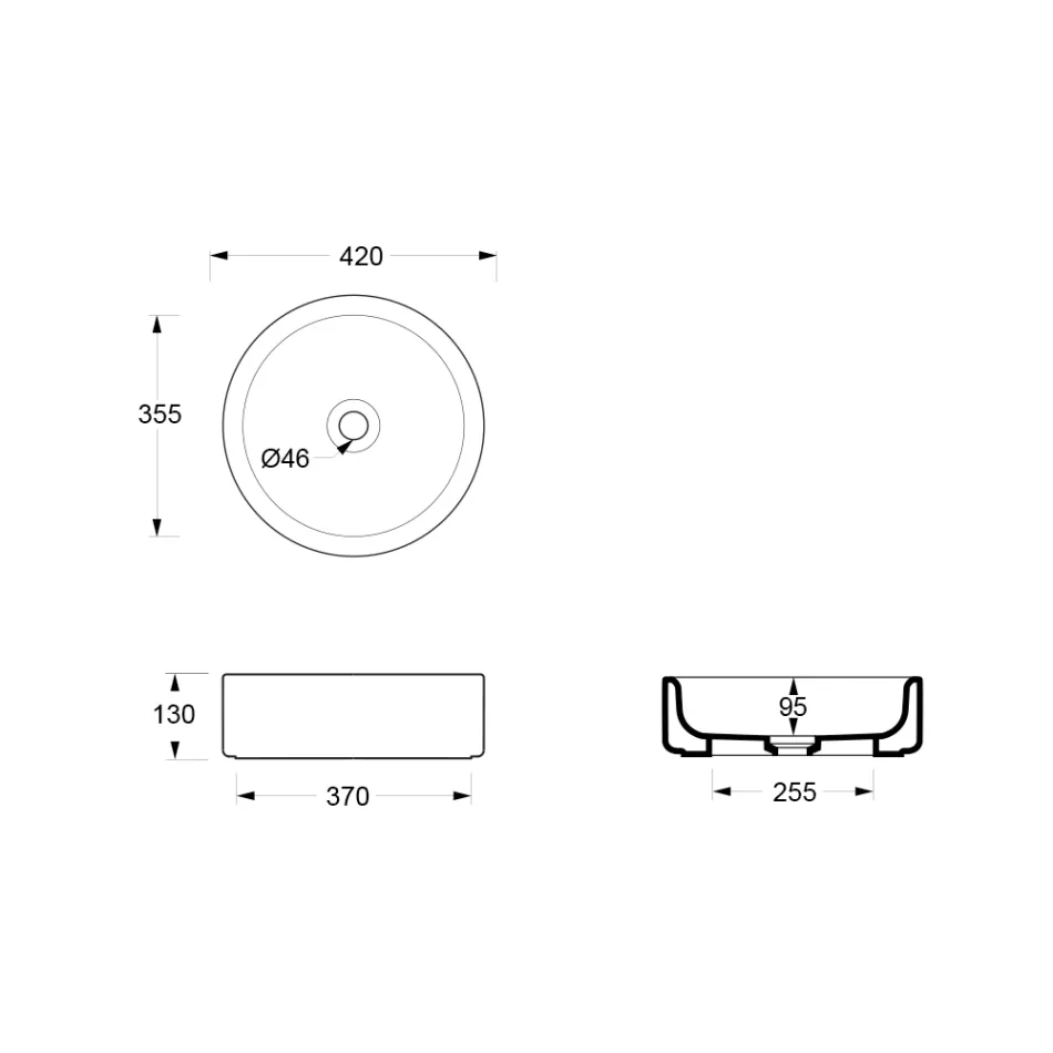 Keramické umyvadlo na desku o průměru 42 cm, vyrobené v Itálii - pro dívky Viadurini
