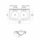 Double Console nebo Nástěnné umyvadlo v moderní Avise Ceramic Viadurini