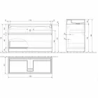 Dvojité umyvadlo s podlahovou skříní moderního designu v laminátu - Pompeje Viadurini