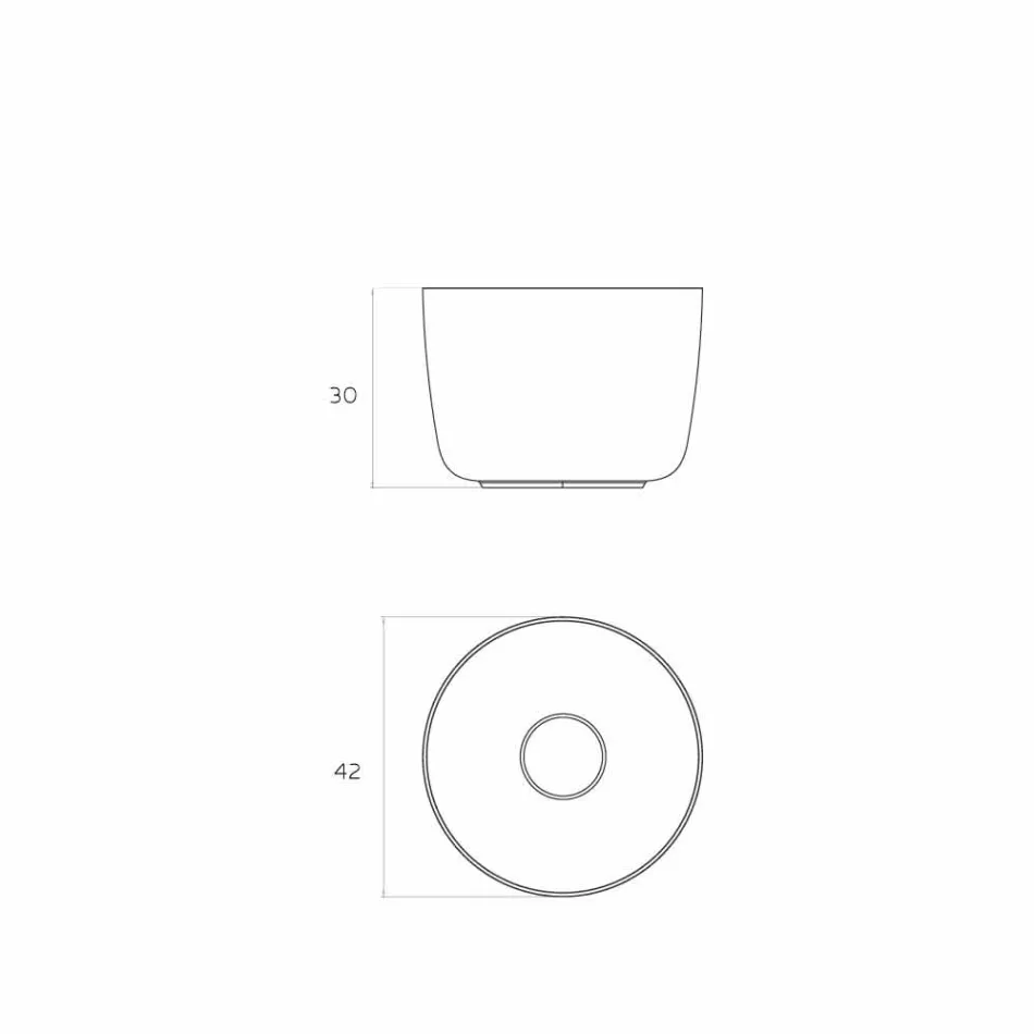 Volně stojící kruhové umyvadlo vyrobené v Itálii, Lallio Viadurini