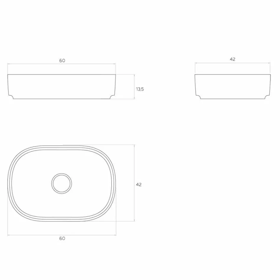 Vyrobeno v Itálii volně stojící design pultu umyvadlo, Formicola Viadurini