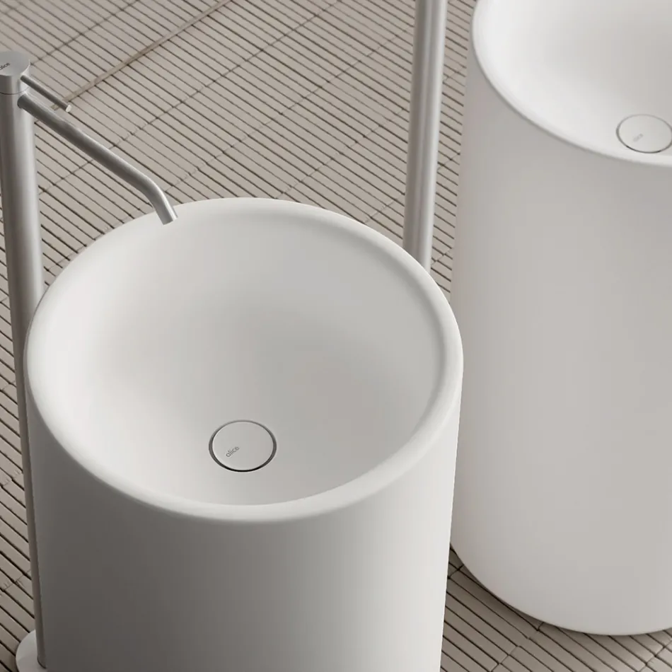 Volně stojící keramické umyvadlo na desku vyrobené v Itálii - Ragazza Viadurini