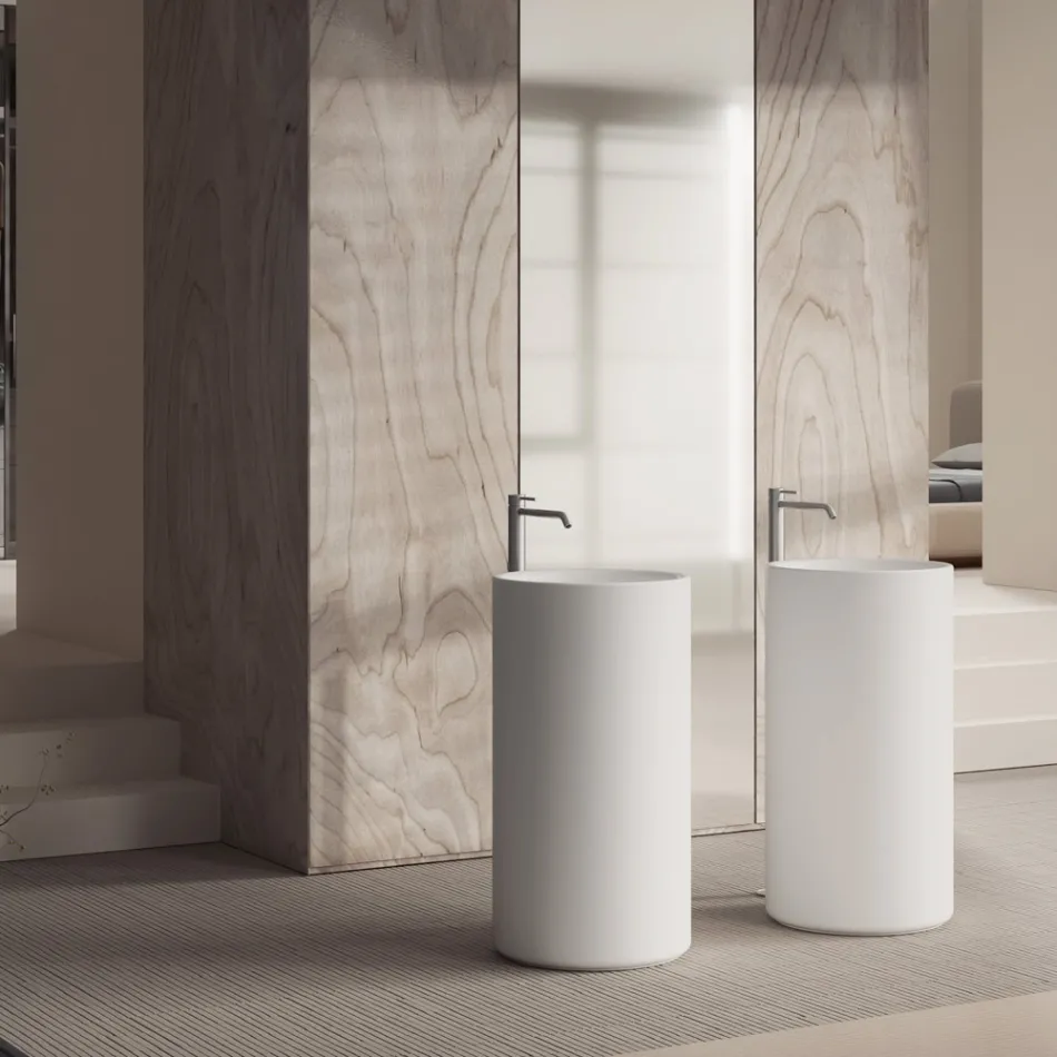 Volně stojící keramické umyvadlo na desku vyrobené v Itálii - Ragazza Viadurini