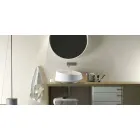 Volně stojící závěsné umyvadlo v Solid Surface vyrobené v Itálii, Dongo Viadurini