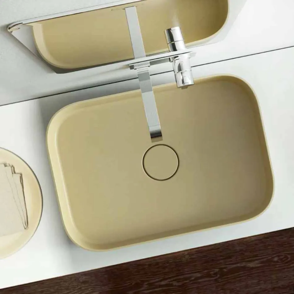 Volně stojící moderní pultové umyvadlo vyrobené v Itálii, Formicola Viadurini