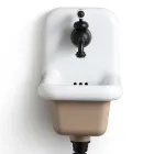 Volně stojící koupelnové umyvadlo v bílé a barevné keramice 26 cm - Jordan Viadurini