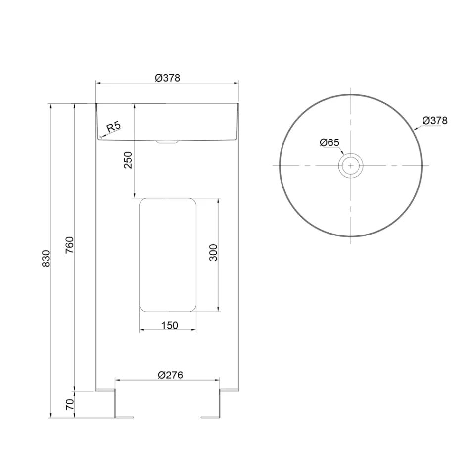 Volně stojící designové umyvadlo z nerezové oceli v různých povrchových úpravách - jasmín Viadurini