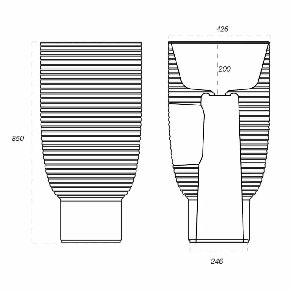 Volně stojící umyvadlo v bílé keramice nebo barevné Trabia Viadurini