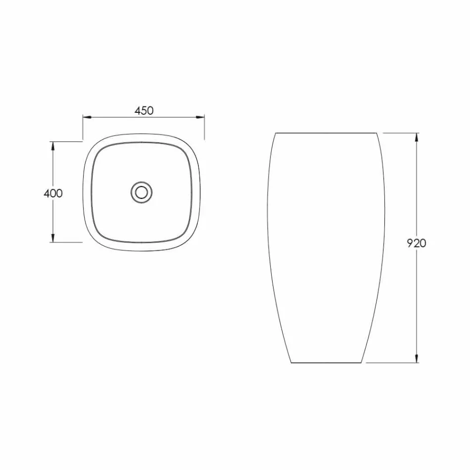 Gais moderní designové samostatné keramické umyvadlo vyrobené v Itálii Viadurini