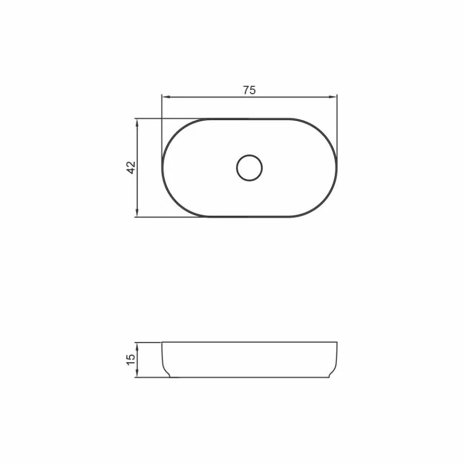 Oválný volně stojící designový umyvadlo vyrobené v Itálii Dalmine Big Viadurini
