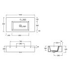 Závěsné nebo na desku barevné keramické umyvadlo Made in Italy - Quadro Viadurini