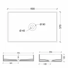 keramické umyvadlo moderního designu podpora Sun 60x37, made in Italy Viadurini