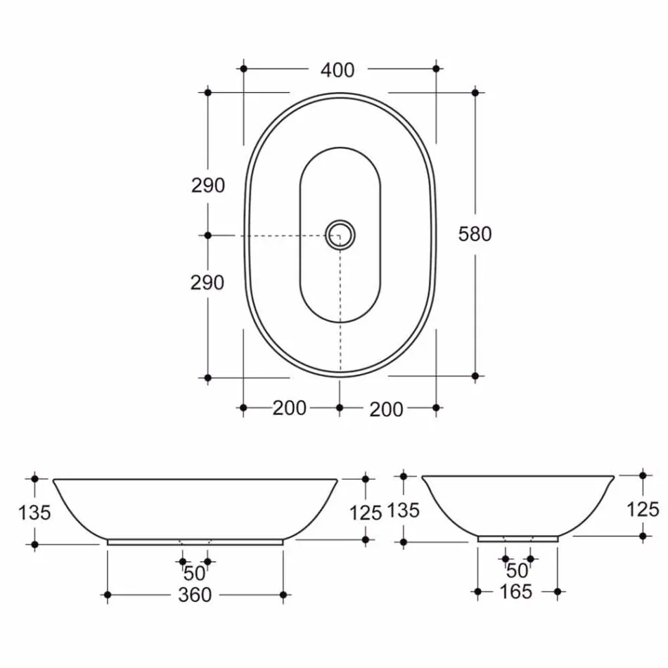 Moderní designová keramická umyvadlová deska vyrobená v Itálii Viadurini