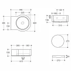 Volně stojící černé keramické umyvadlo / závěs vyrobené v Itálii Tor Viadurini