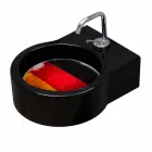 Volně stojící černé keramické umyvadlo / závěs vyrobené v Itálii Tor Viadurini