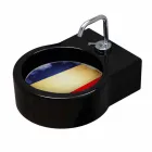 Volně stojící černé keramické umyvadlo / závěs vyrobené v Itálii Tor Viadurini