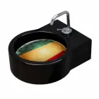 Volně stojící černé keramické umyvadlo / závěs vyrobené v Itálii Tor Viadurini