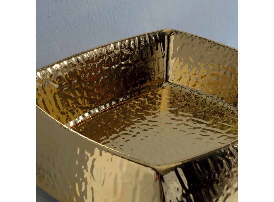Moderní zlatý keramický umyvadlo vyrobené v Itálii Simon Viadurini