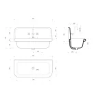 Umyvadlo obdélníková keramická s kovovou základnou suspenduje Felipe Viadurini