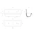 keramické umyvadlo se dvěma miskami na nosné konstrukce Calvin Viadurini