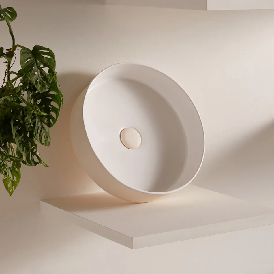 Umyvadlo z porcelánové kameniny různých povrchových úprav Made in Italy - Obálka Viadurini