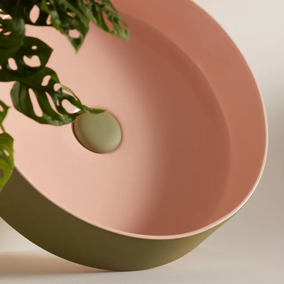 Umyvadlo z porcelánové kameniny různých povrchových úprav Made in Italy - Obálka Viadurini