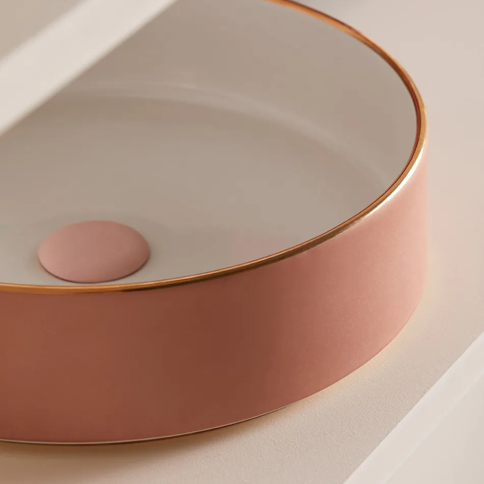 Umyvadlo z porcelánové kameniny různých povrchových úprav Made in Italy - Obálka Viadurini