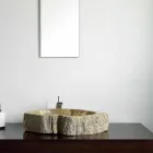 Dřevěné umyvadlo Fossil Counter Goa z jednoho kusu Viadurini