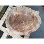 Dřevěné umyvadlo Fossil Counter Goa z jednoho kusu Viadurini