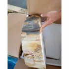 Dřevěné umyvadlo Fossil Counter Goa z jednoho kusu Viadurini