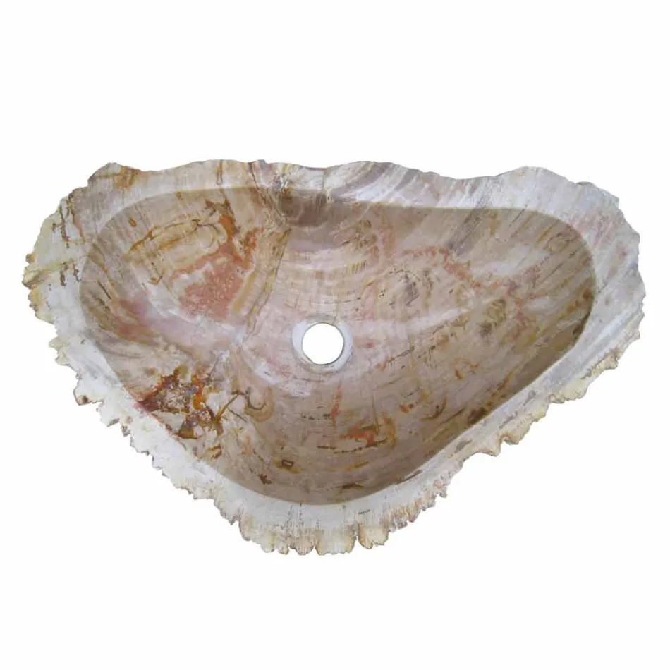 Dřevěné umyvadlo Fossil Counter Goa z jednoho kusu Viadurini