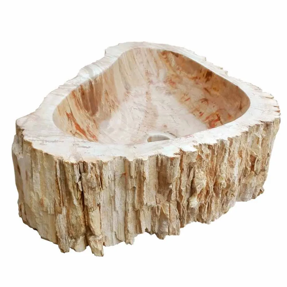 Dřevěné umyvadlo Fossil Counter Goa z jednoho kusu Viadurini