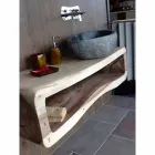 Ručně vyrobené umyvadlo na desku v Pietra di Fiume - Aurea Viadurini