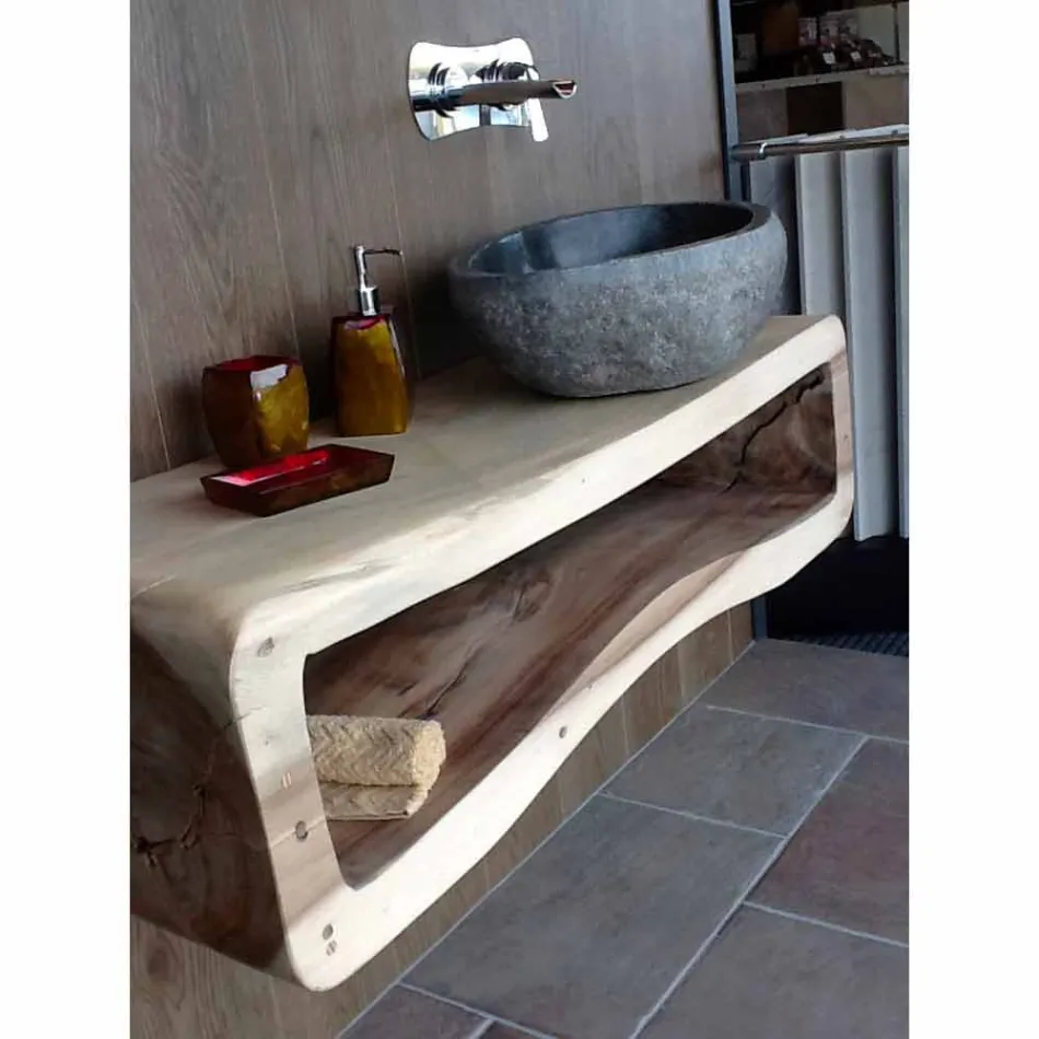 Ručně vyrobené umyvadlo na desku v Pietra di Fiume - Aurea Viadurini