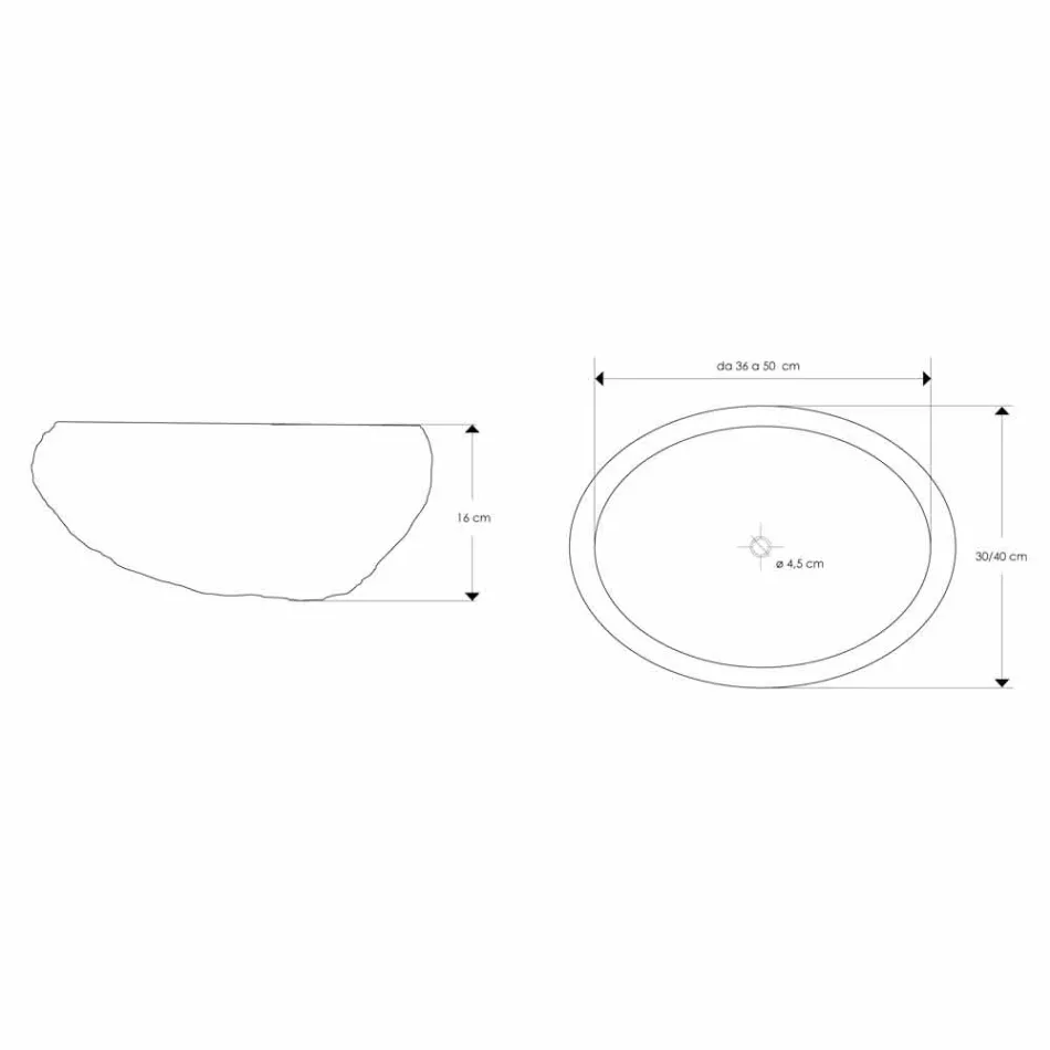 Ručně vyrobené umyvadlo na desku v Pietra di Fiume - Aurea Viadurini