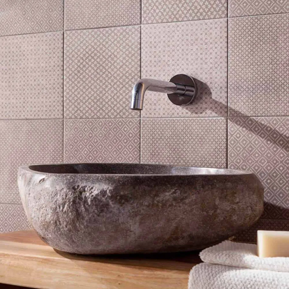 Ručně vyrobené umyvadlo na desku v Pietra di Fiume - Aurea Viadurini