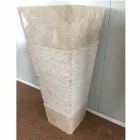 Umyvadlo z přírodního kamene se sloupkem Robin, bílý kus Viadurini