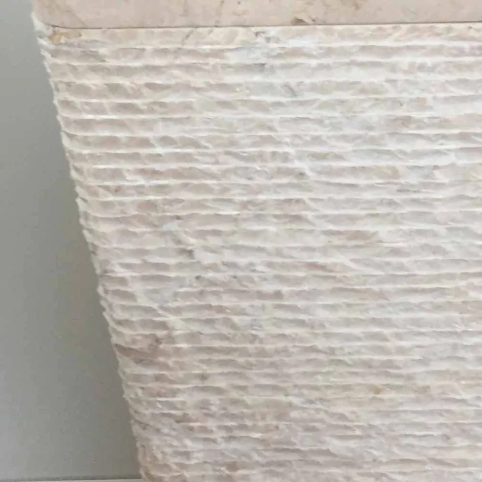 Umyvadlo z přírodního kamene se sloupkem Robin, bílý kus Viadurini