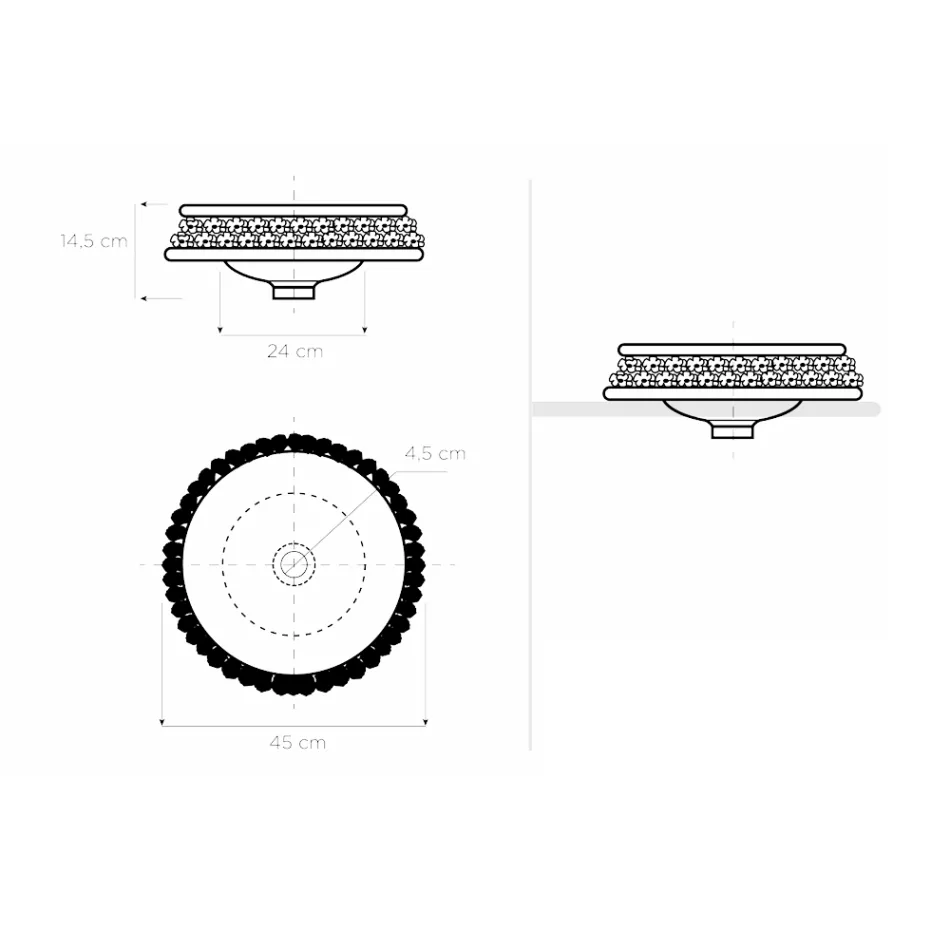 Porcelánové umyvadlo s ručně aplikovanými lístky Made in Italy - Amarone Viadurini
