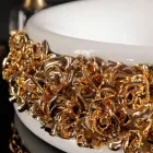 Porcelánové umyvadlo s ručně aplikovanými lístky Made in Italy - Amarone Viadurini