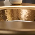 Vestavné umyvadlo z šamotové hlíny s páskem v různých povrchových úpravách Made in Italy - Erioli Viadurini