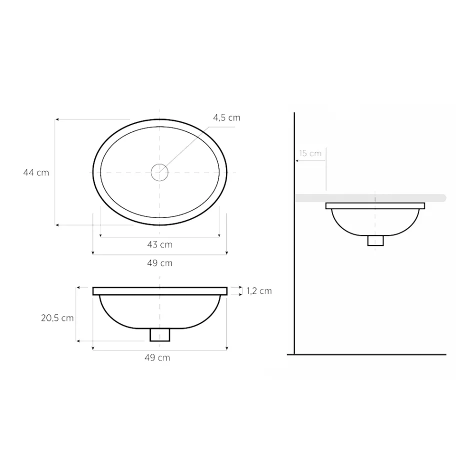 Vestavné umyvadlo v provedení Fire Clay o 3 povrchových úpravách Made in Italy - Erioli Viadurini