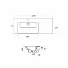 Moderní levá a zapuštěná pánev v Ceramica Maida Viadurini