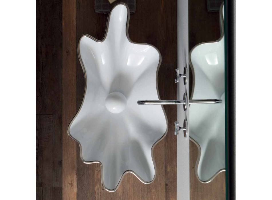 Moderní umývadlo v bílé keramice vyrobené v Itálii Rayan Viadurini